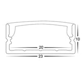 Havit Lighting Lighting 23mm x 10mm Silver Shallow Square Aluminium LED Profile Havit Lighting - HV9693-2310 Lights-For-You